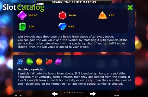Οθόνη7. Sparkling Fruit Match 3 Κουλοχέρης 