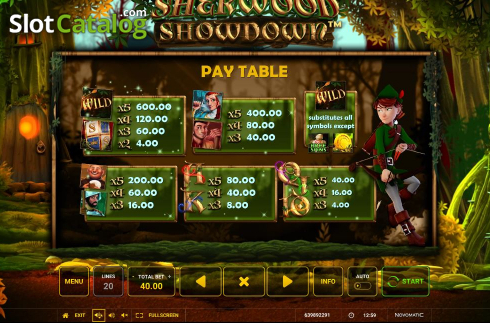 Οθόνη9. Sherwood Showdown Κουλοχέρης 