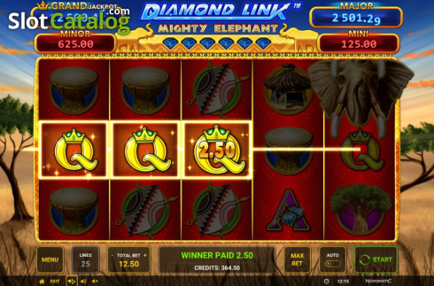 Οθόνη5. Diamond Link Mighty Elephant Κουλοχέρης