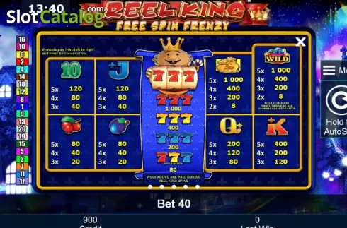 Πίνακας πληρωμών 1. Reel King™ Free Spin Frenzy Κουλοχέρης