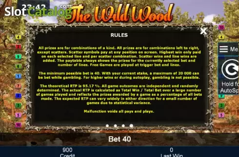 Πίνακας πληρωμών 4. The Wild Wood™ Κουλοχέρης
