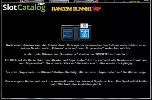 Πίνακας πληρωμών 5. Random Runner VIP Κουλοχέρης