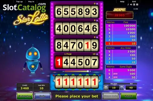 Οθόνη 2. Star Lotto Κουλοχέρης 