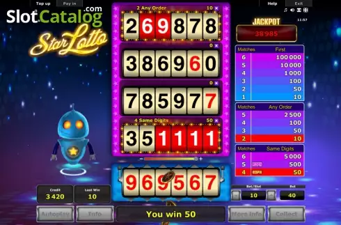 Οθόνη 3. Star Lotto Κουλοχέρης 