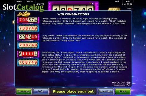 Πίνακας πληρωμών 2. Star Lotto Κουλοχέρης 