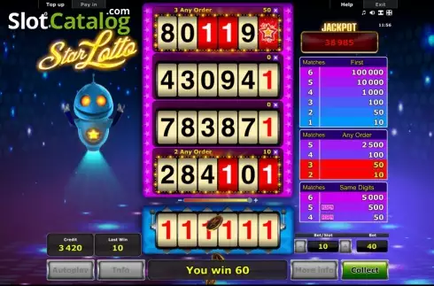 Οθόνη 4. Star Lotto Κουλοχέρης 