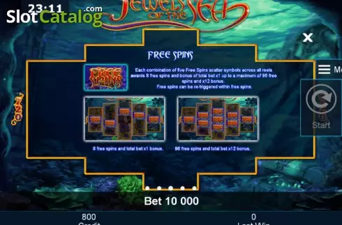 Πίνακας πληρωμών 3. Jewels of the sea Κουλοχέρης