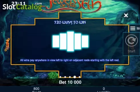 Πίνακας πληρωμών 4. Jewels of the sea Κουλοχέρης