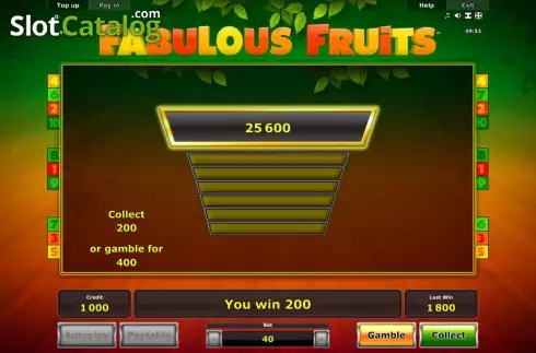 Διπλασιάστε. Fabulous Fruits Κουλοχέρης
