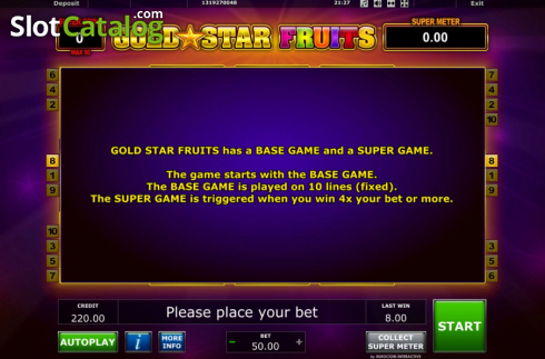 Οθόνη9. Gold Star Fruits Κουλοχέρης 