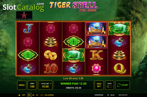 Οθόνη3. Tiger Spell Xtra Choice Κουλοχέρης 