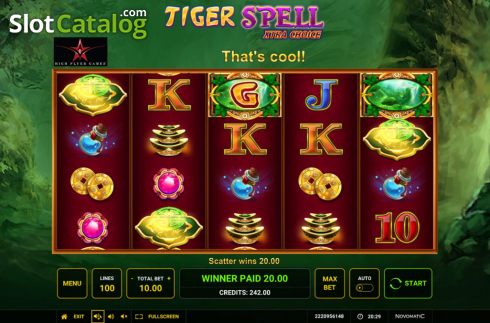Οθόνη4. Tiger Spell Xtra Choice Κουλοχέρης 