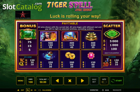 Οθόνη8. Tiger Spell Xtra Choice Κουλοχέρης 