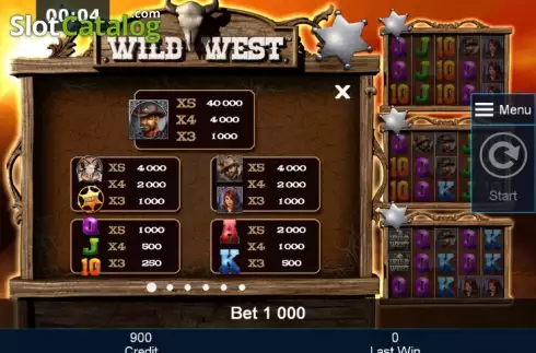 Πίνακας πληρωμών 1. Wild West (Mazooma) Κουλοχέρης