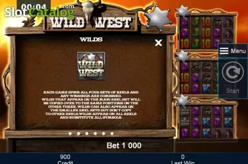 Πίνακας πληρωμών 2. Wild West (Mazooma) Κουλοχέρης