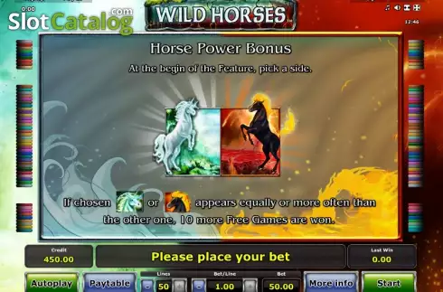 Πίνακας πληρωμών 3. Wild Horses (Green Tube) Κουλοχέρης