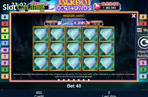 Πίνακας πληρωμών 4. Jackpot Diamonds Κουλοχέρης