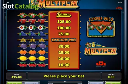 Πίνακας πληρωμών 1. 5 Line Multiplay Κουλοχέρης
