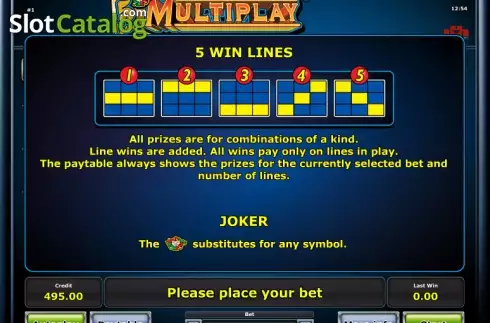 Πίνακας πληρωμών 2. 5 Line Multiplay Κουλοχέρης