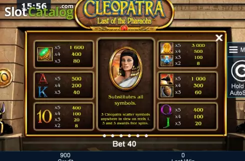 Πίνακας πληρωμών 1. Cleopatra Last of the Pharaohs Κουλοχέρης