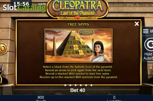 Πίνακας πληρωμών 2. Cleopatra Last of the Pharaohs Κουλοχέρης