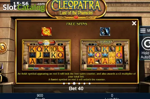 Πίνακας πληρωμών 3. Cleopatra Last of the Pharaohs Κουλοχέρης