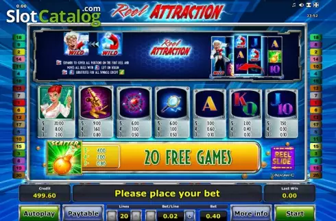 Πίνακας πληρωμών 1. Reel Attraction Κουλοχέρης