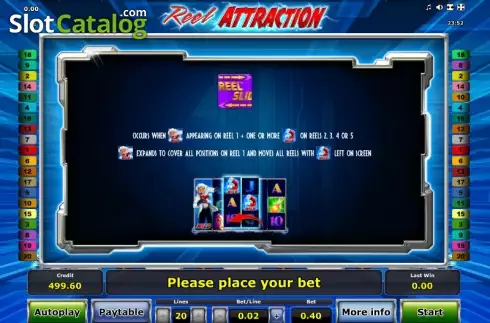 Πίνακας πληρωμών 2. Reel Attraction Κουλοχέρης