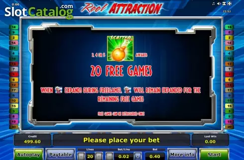 Πίνακας πληρωμών 3. Reel Attraction Κουλοχέρης