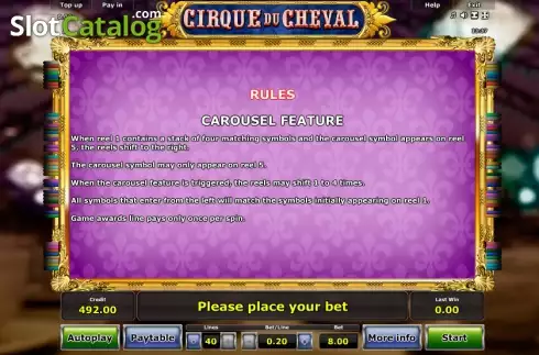 Πίνακας πληρωμών 3. Cirque du Cheval Κουλοχέρης