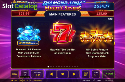 Οθόνη8. Diamond Link Mighty Sevens Κουλοχέρης