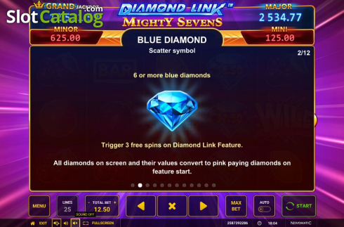 Οθόνη9. Diamond Link Mighty Sevens Κουλοχέρης