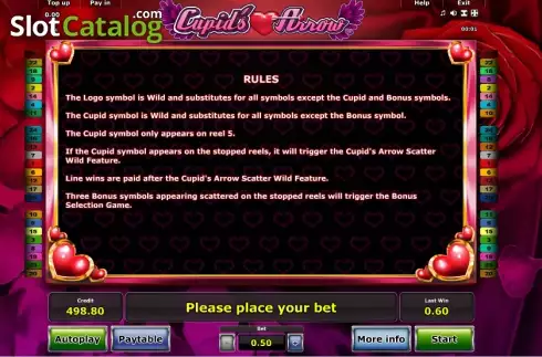 Πίνακας πληρωμών 3. Cupid´s Arrow Κουλοχέρης