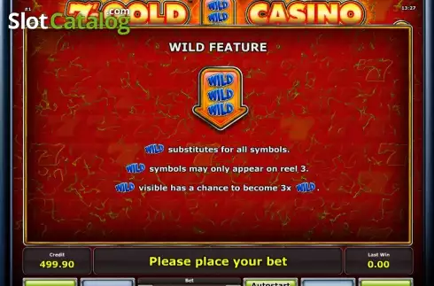 Πίνακας πληρωμών 2. 7´s Gold Casino Κουλοχέρης