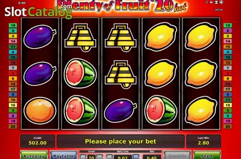 Ροδέλες. Plenty of Fruit 20 Hot Κουλοχέρης