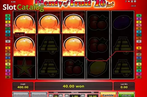 Νίκη. Plenty of Fruit 20 Hot Κουλοχέρης