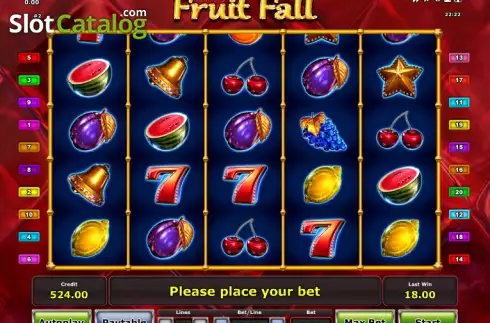 Ροδέλες. Fruit Fall (Octavian Gaming) Κουλοχέρης