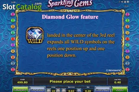 Πίνακας πληρωμών 3. Sparkling Gems Κουλοχέρης
