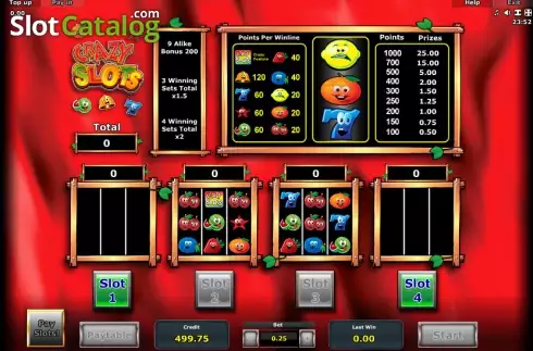 Οθόνη 1. Crazy Slots Κουλοχέρης