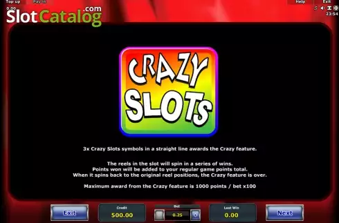 Πίνακας πληρωμών 3. Crazy Slots Κουλοχέρης