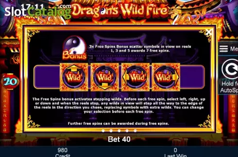 Πίνακας πληρωμών 2. Dragon's Wild Fire Κουλοχέρης