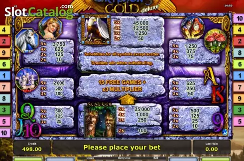 Πίνακας πληρωμών 1. Gryphon's Gold deluxe Κουλοχέρης