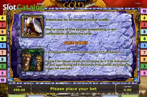 Πίνακας πληρωμών 2. Gryphon's Gold deluxe Κουλοχέρης
