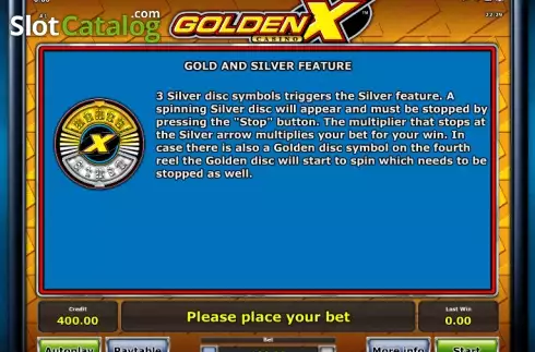 Πίνακας πληρωμών 3. GOLDEN X casino Κουλοχέρης 