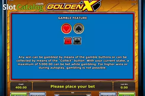 Πίνακας πληρωμών 4. GOLDEN X casino Κουλοχέρης 