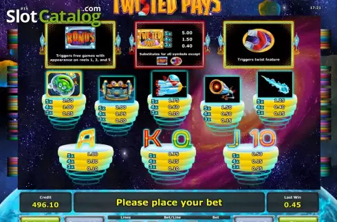 Πίνακας πληρωμών 1. Twisted Pays Κουλοχέρης