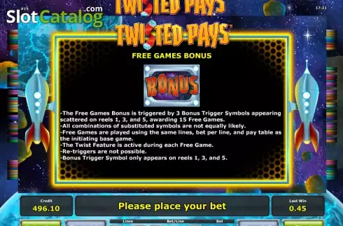 Πίνακας πληρωμών 3. Twisted Pays Κουλοχέρης