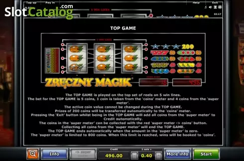 Πίνακας πληρωμών 4. Zrecnyk Magik® Κουλοχέρης