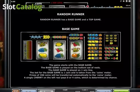 Πίνακας πληρωμών 2. Random Runner (Greentube) Κουλοχέρης 