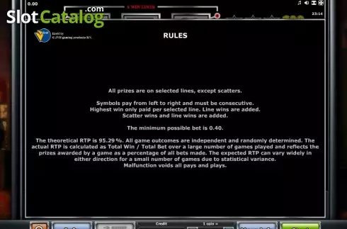 Πίνακας πληρωμών 6. Random Runner (Greentube) Κουλοχέρης 